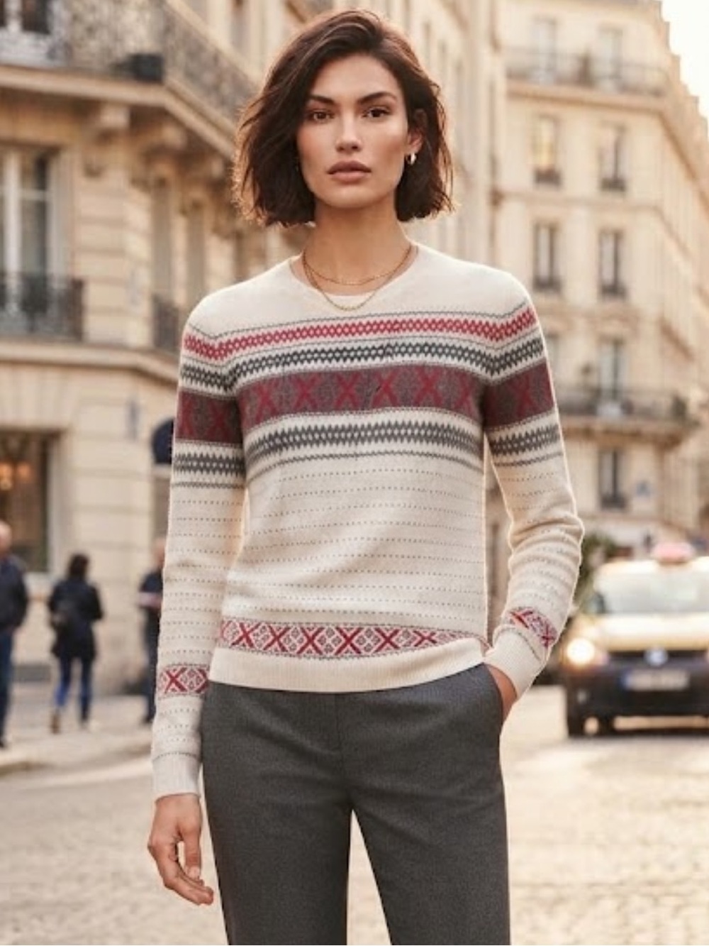 Talbots cotton pattern pullover sweater